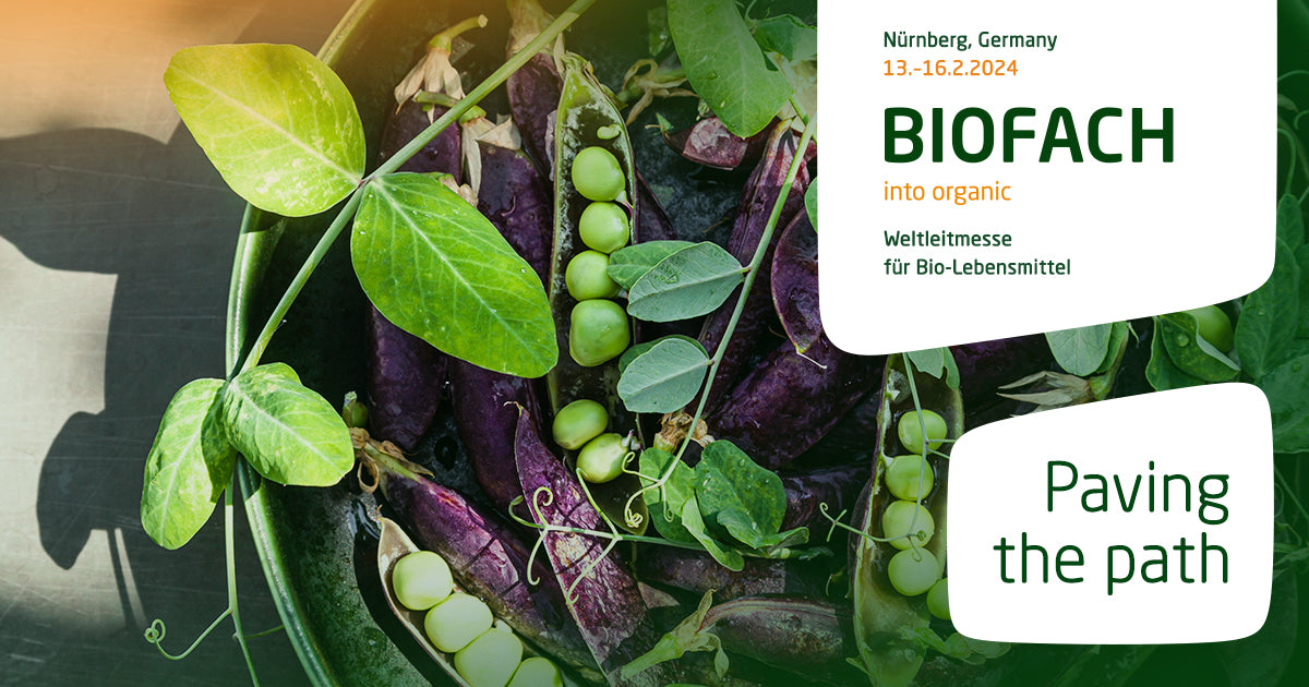 Weltleitmesse für biologische Lebensmittel BIOFACH 2024 in Nürnberg "paving the path" Poster