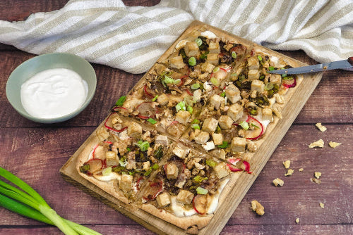 Flammkuchen mit Miso-Gemüse