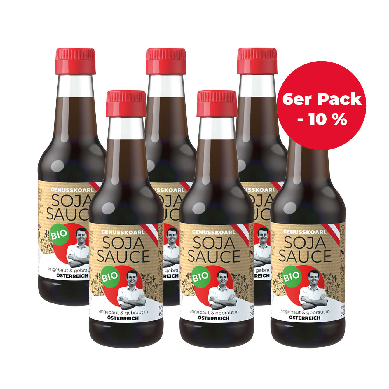 Genusskoarl Bio Sojasauce 250 ml Flaschen im 6er Pack vergünstigt