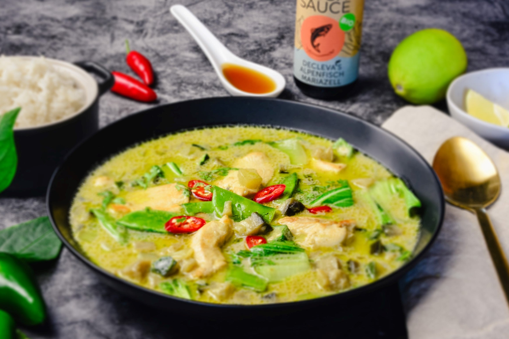 Rezeptbild Grünes Curry mit Bio-Fischsauce von Genusskoarl