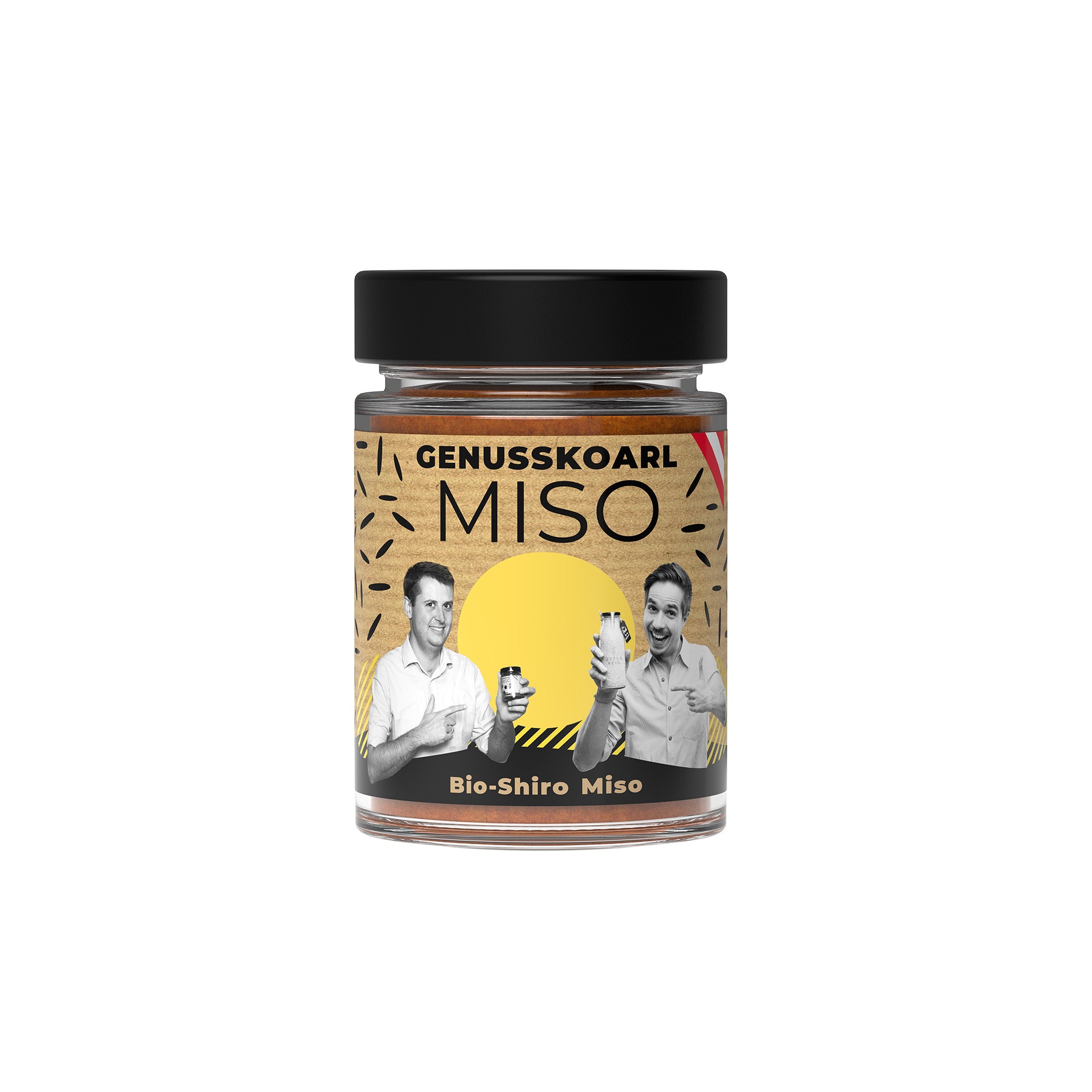 Genusskoarl Shiro‑Miso im Glas – cremig helle Paste, regional und nachhaltig produziert.