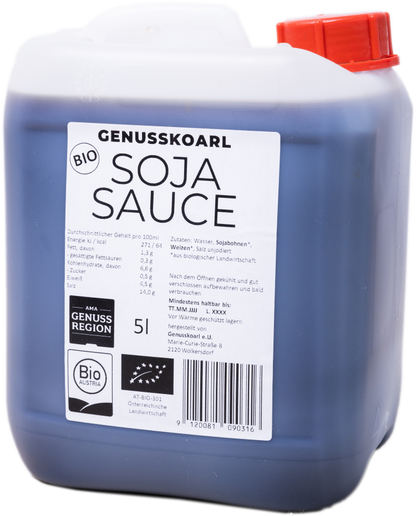 Ein 5l Kanister Soja Sauce
